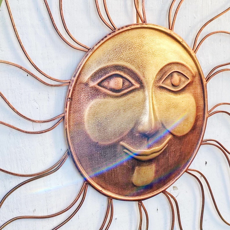 Metal Garden Sun Face Outdoor Garden Decor Summer Garden Etsy