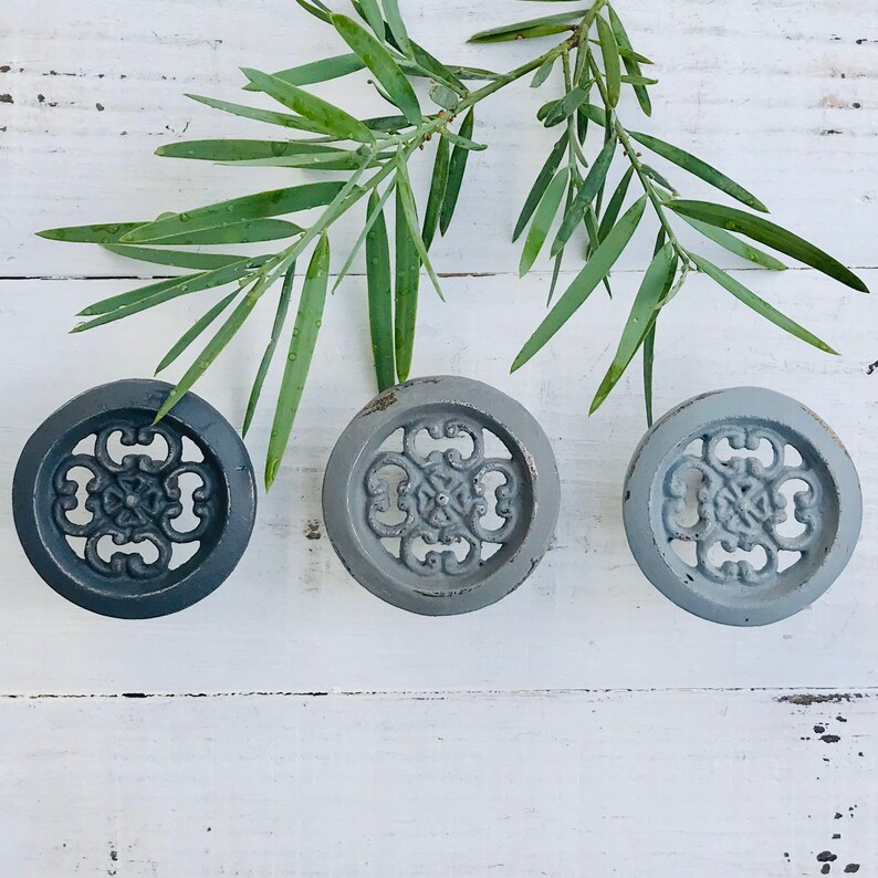 Round Metal Dresser Knobs/ Gray Knobs/ Knobs/ Dresser Etsy