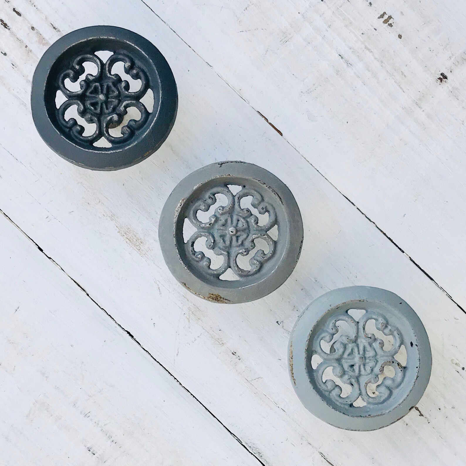 Round Metal Dresser Knobs/ Gray Knobs/ Knobs/ Dresser Etsy