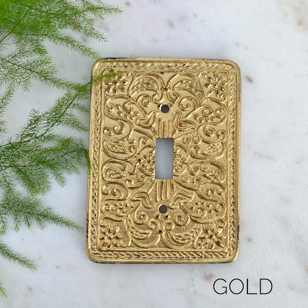 Switch Plate, Light Switch Cover, Outer Cover, Light Switchplate, Ornate Switchplate, Metal outlet Cover, Floral Outlet Plate, Floral Switch