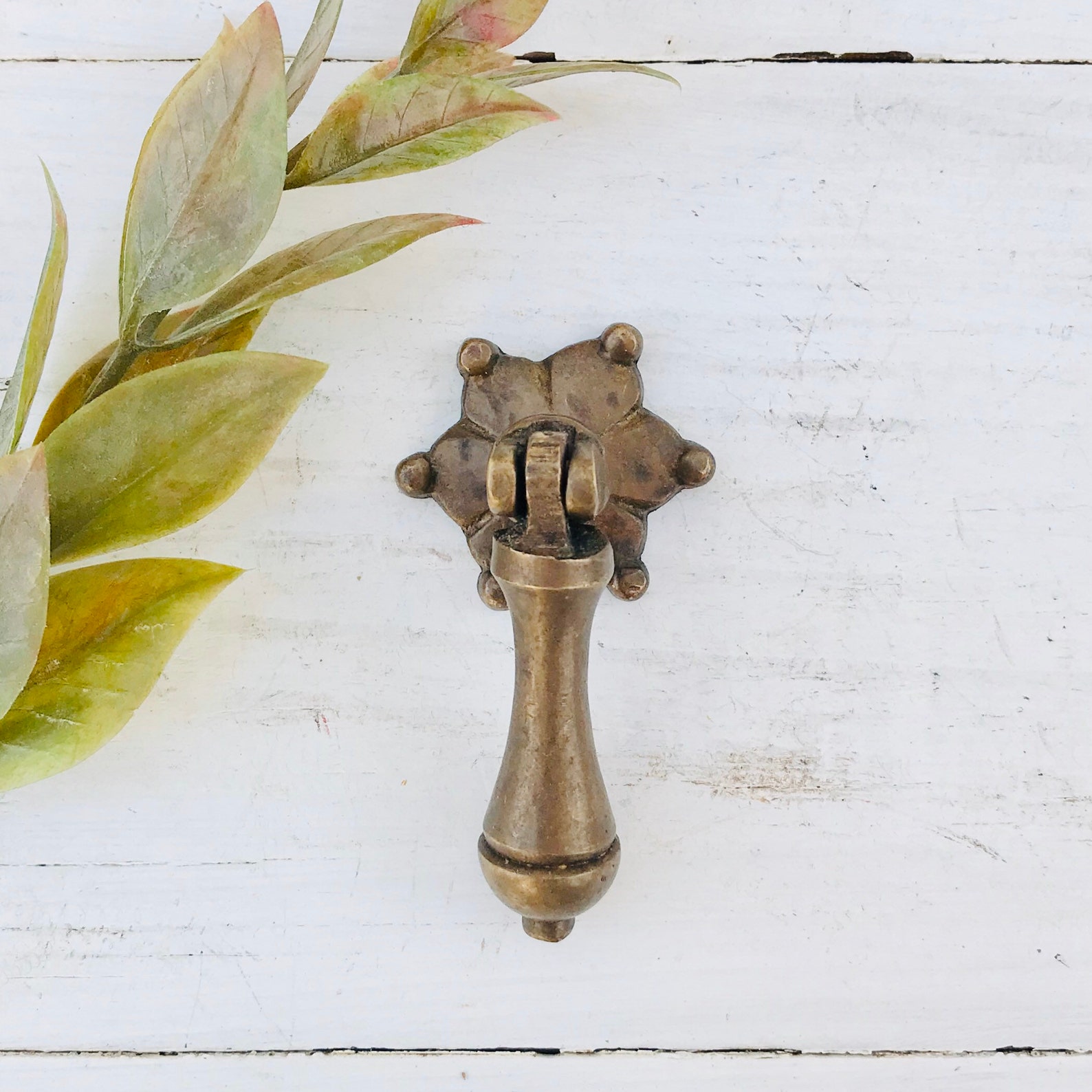 Brass Tear Drop Pulls, Antique Brass Pull, Brass Hardware, Brass Pulls