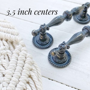 Shabby Chic Drawer Pulls/Cabinet Pulls/ Shabby Chic Pulls/ Drawer Pulls/ French Pulls/ Gray Pulls/ White Hardware Knobs/ Shabby Knob