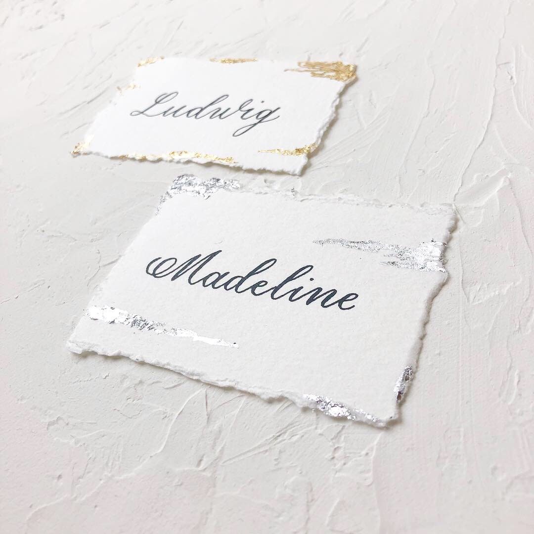 How to Create Deckled Edge Place Cards - Blue Skies Lettering