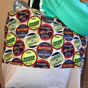 Beer Custom Cloth Tote Reusable Canvas Bag, Messenger, Handbag, Book Bag