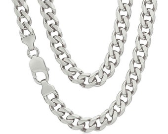 Cadena de curva pesada hecha con plata de ley - hecha para hombres, mujeres, niños - perfecto para colgantes, encantos y collares