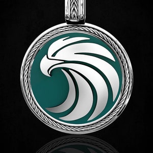 Bijou Eagle Pendant *10k/14k/18k White, Yellow, Rose, Green Gold, Gold Plated & Silver* Animal Bird Hawk Falcon Pet Men Women Charm Necklace