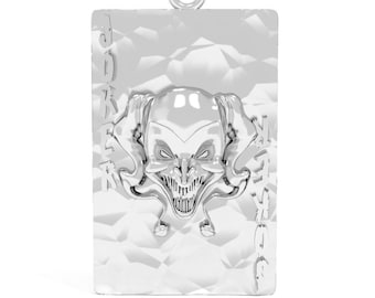 Dark Joker-hänge *10k/14k/18k vitt, gult, roségult, grönt guld, guldpläterat och silver* Jester Clown Card Gothic Punk Biker Charm Halsband