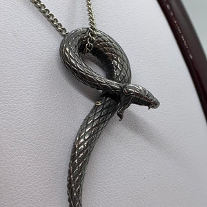 Python Snake Pendant *10k/14k/18k White, Yellow, Rose, Green Gold, Gold Plated & Silver* Animal Scale Biker Punk Gothic Charm Necklace Gift