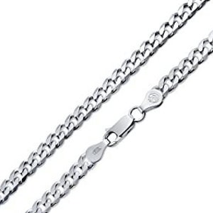 Curb Chain Made With Sterling Silver - Made For Men, Women, Children - Perfect For Pendants, Charms and Necklaces