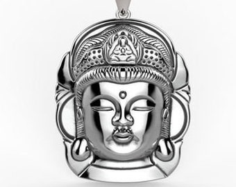 Nirvana Buddha Pendant *10k/14k/18k White, Yellow, Rose Green Gold, Gold Plated & Silver* Buddhism Religion Symbol Love Charm Necklace Gift