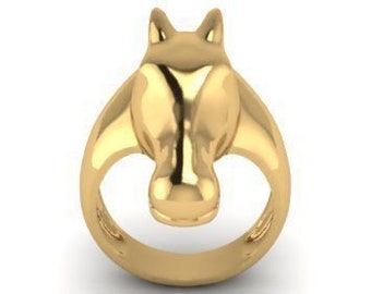 Maximus Horse Ring *10k/14k/18k White, Yellow, Rose, Green Gold, Gold Plating & Silver* Animal Farm Pet Vet Race Friend Men Women Thumb Gift