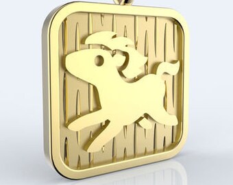 Passionate Year Of The Horse Pendant *10k/14k/18k White, Yellow, Rose, Green Gold, Gold Plated & Silver* Chinese Zodiac Horoscope Charm
