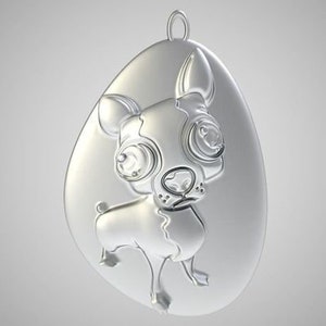 Gigi Chihuahua Dog Pendant *10k/14k/18k White, Yellow, Rose Green Gold, Gold Plated & Silver* Animal Puppy Pet Vet Family Charm Necklace