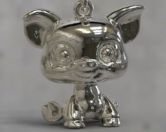 Colgante de cerdo Hamm *10k/ 14k/ 18k blanco, amarillo, rosa, oro verde, chapado en oro y plata * animal piglet amigo mascota mascota veterinario encanto collar regalo