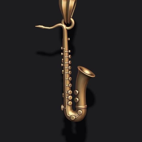 Coltrane Saxophon Anhänger * 10k/14k/18k weiß, gelb, Rose, grün Gold, vergoldet & Silber * Musik Instrument Jazz Band Charm Halskette