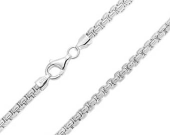 Box Chain Made With Sterling Silver - Made For Men, Women, Children - Perfect For Pendants, Charms and Necklaces
