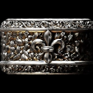 Oude Leliering *10k/14k/18k Wit, Geel, Roos, Groen Goud, Verguld & Zilver* Fleur-De-Lis Heraldic Antique Royal Thumb Pinky Gift