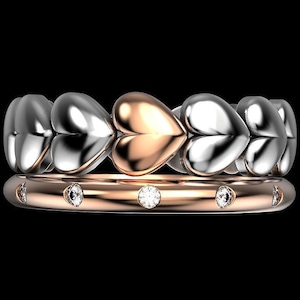 Crown Of Hearts Ring **Moissanite With 10k/14k/18k White, Yellow, Rose, Green Gold, Gold Plated & Silver* Love Women Woman Girl Thumb Pinky