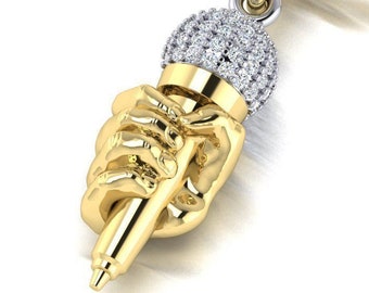 Real gold microphone best sale necklace