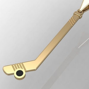 Ohrfeige Schuss Hockey Anhänger * 10k/14k/18k weiß, gelb, Rose, grün Gold, vergoldet & Silber * NHL Puck Eis Sport Stick Charm Halskette Geschenk