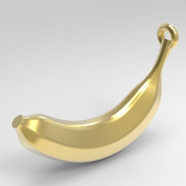 Solid 14k White Gold Banana Bunch Charm Pendant - Detailed Fruit Design Jewelry For Necklaces
