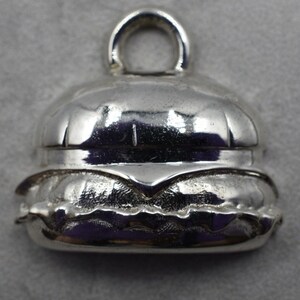 Classic Cheeseburger Pendant *10k/14k/18k White, Yellow, Rose, Green Gold, Gold Plated & Silver* Hamburger Burger Fast Food Charm Necklace
