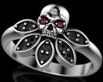 Gold Plated /& Silver* Skeleton Biker Punk Gothic Demonic Reaper Men Thumb Ghost Skull Ring 925 Silver Rose
