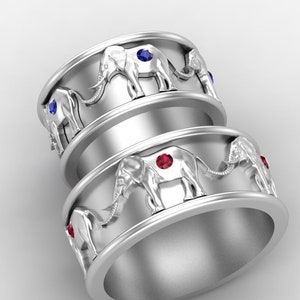 Arjuna Elefant Ring *10k/14k/18k Weiß, Gelb, Rose, Grüngold, Vergoldet & Silber* Tier Afrika Indien Zoo Daumen Pinky Herren Frauen Geschenk