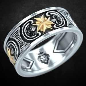 Malteser Kreuz Ring *10k/14k/18k Weiß, Gelb, Rose, Grüngold, Vergoldet & Silber* Stern Christus Symbol Hochzeitsband Daumen Männer Frauen Geschenk