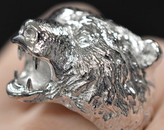 CUSTOM ORDER - Kamchatka Bear Ring - 14kt Gold - Size 13