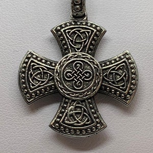 Cruz de la Trinidad Celta *10k/14k/18k Blanco, Amarillo, Rosa, Oro Verde, Oro Plateado & Plata* Símbolo Cristianismo Religión Encanto Collar Regalo