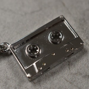 Colgante del cassette *10k/14k/18k blanco, amarillo, rosa, oro verde, chapado en oro y plata * cinta de música audio collar de radio estéreo encanto hombres mujeres mujeres