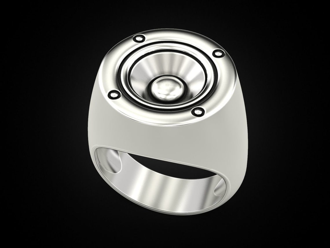 Speaker Music Ring 10k/14k/18k White Yellow Rose Green Etsy