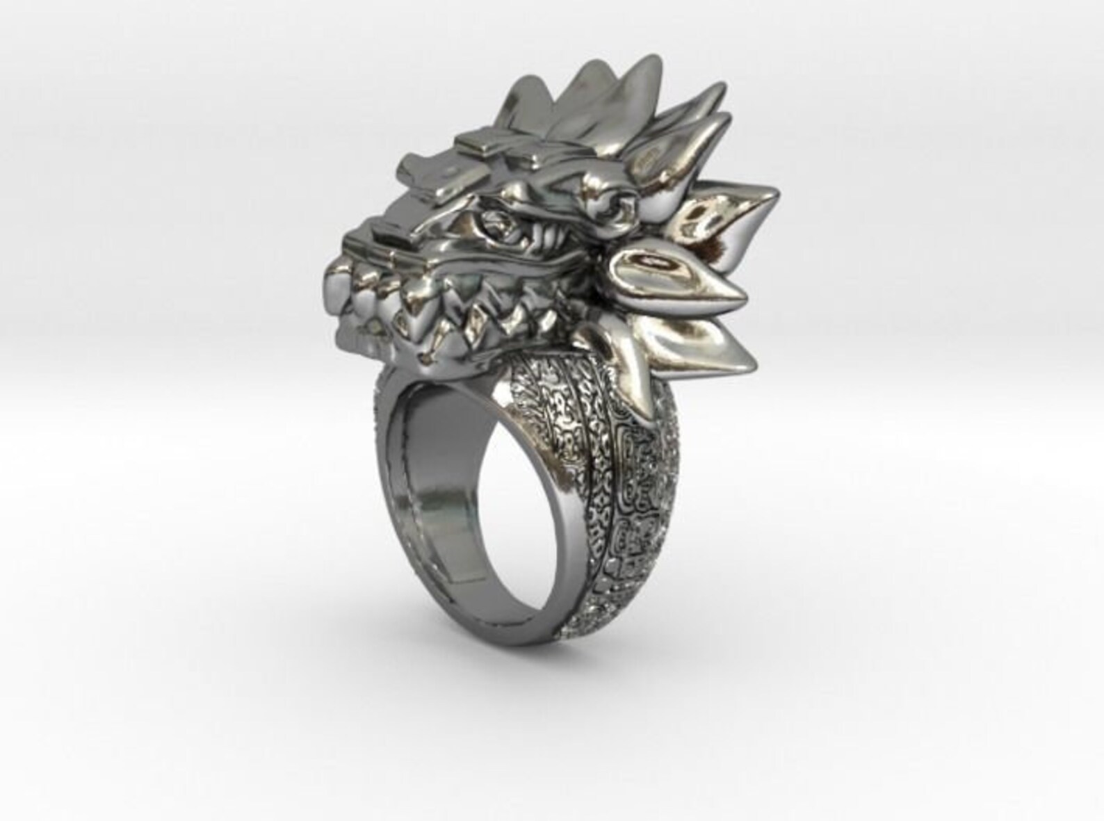 Quetzalcoatl Ring 10k/14k/18k White Yellow Rose Green Etsy