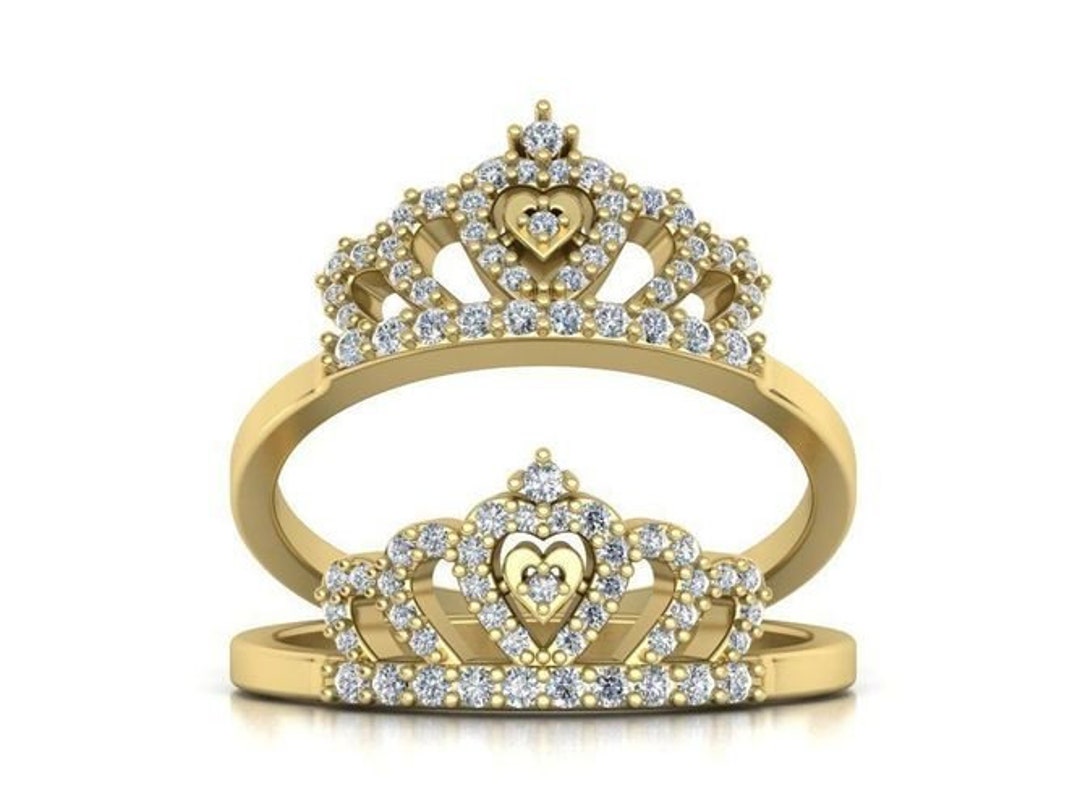 コンスタンス クラウン リング *モアッサナイト、10k/14k/18k ホワイト