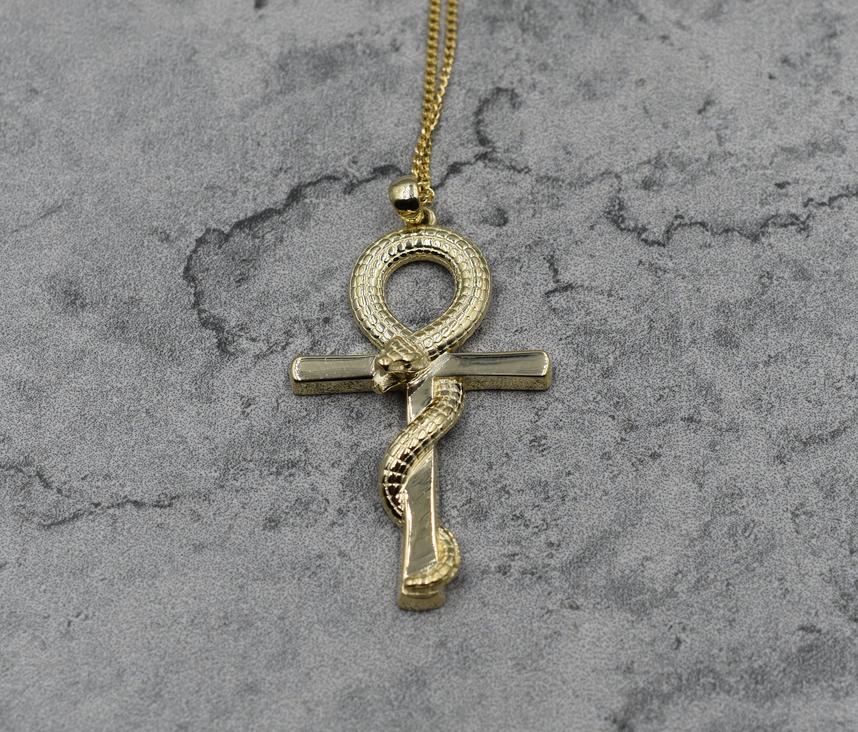 Serpent Ankh Pendant 10k/14k/18k White Yellow Rose Green - Etsy 日本