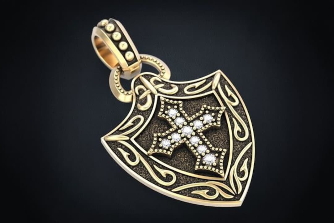 Holy Cross Shield Pendant *moissanite With 10k/14k/18k White, Yellow ...