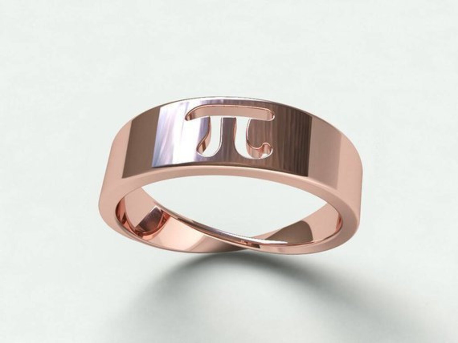 Custom Math Ring Math Wizard Pi Ring *10k/14k/18k White, Yellow, Rose, Green Gold, Gold ...
