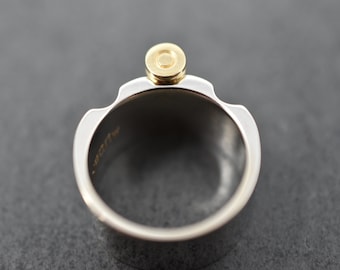 Hollow Point Bullet Ring *10k/14k/18k White, Yellow, Rose, Green
