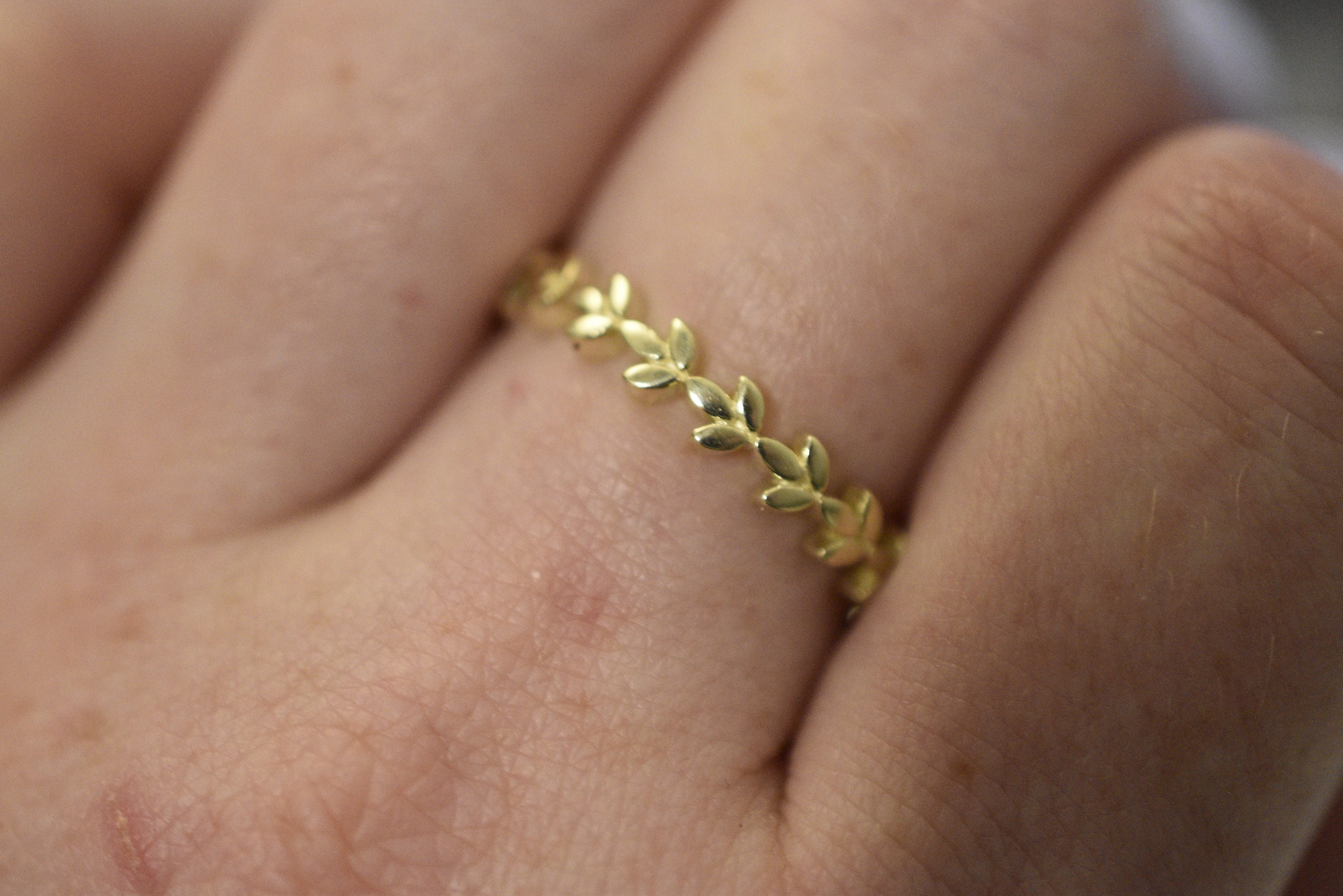 Floral Wreath Ring 10k/14k/18k White Yellow Rose Green Etsy UK