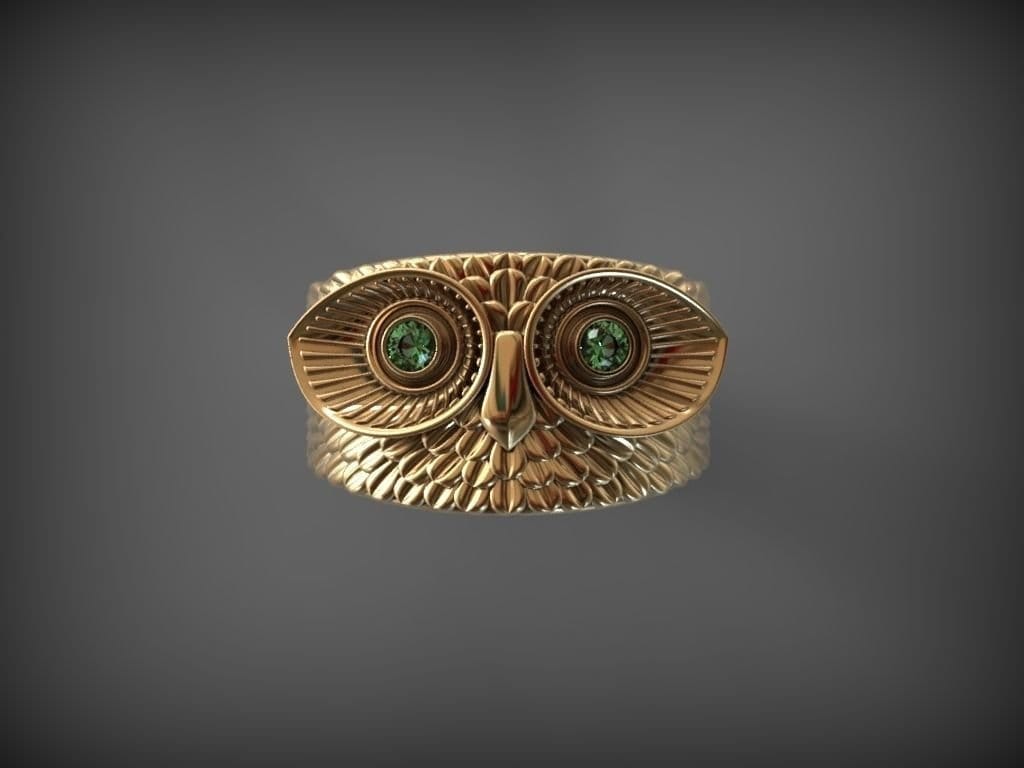 Wise Owl Ring *10k/14k/18k White, Yellow, Rose, Green Gold, Gold Plated & Silver* Bird Animal Wi