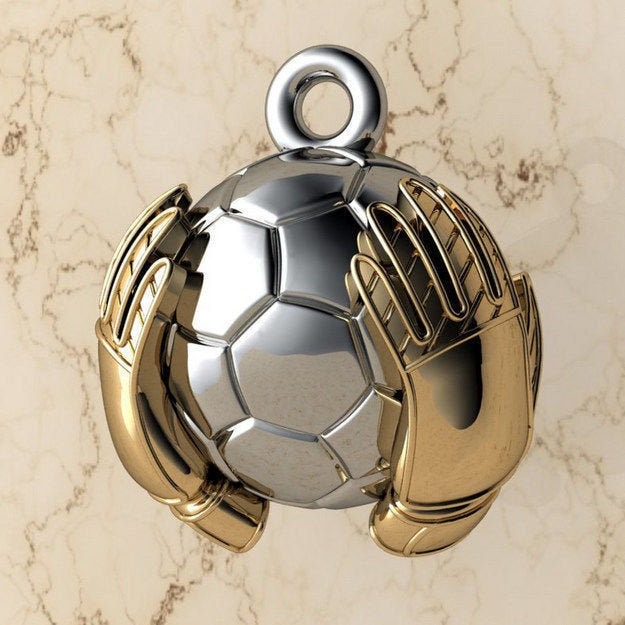 Goalkeeper Soccer Pendant *10k/14k/18k White, Yellow, Rose