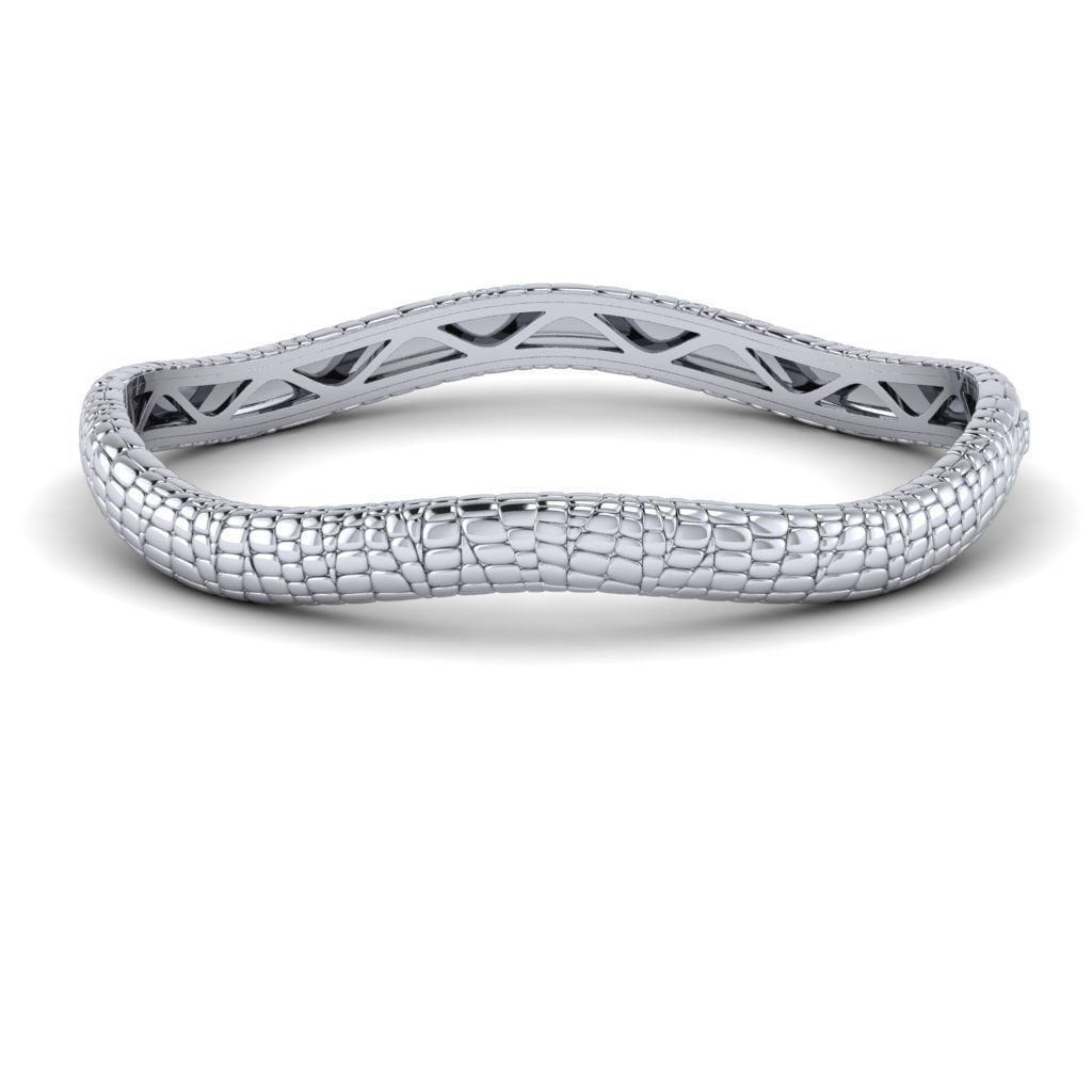 Crocodile Skin Style Bracelet *10k/14k/18k White, Yellow, Rose