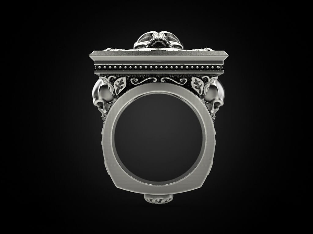 Portrait of A Killer Skull Ring *10k/14k/18k White, Yellow, Rose, Green ...