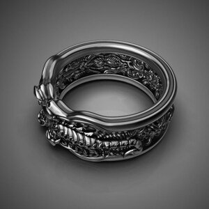 Venomous Scorpion Ring 10k/14k/18k White, Yellow, Rose, Green Gold, Gold Plated & Silver Animal Poison Biker Punk Gothic Men Thumb Gift image 2