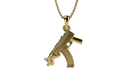 GOLD or SILVER UZI MACHINE GUN PISTOL BOX KEYRING KEY CHAIN UK SELLER RIFLE RING