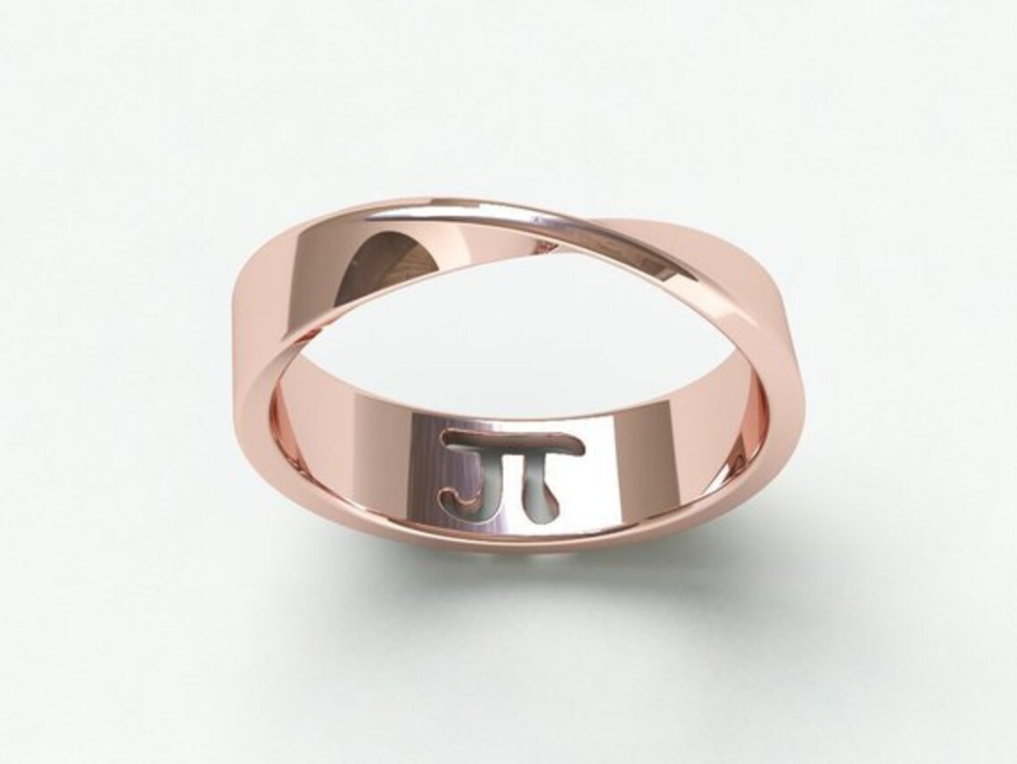 Custom Math Ring Math Wizard Pi Ring *10k/14k/18k White, Yellow, Rose, Green Gold, Gold ...