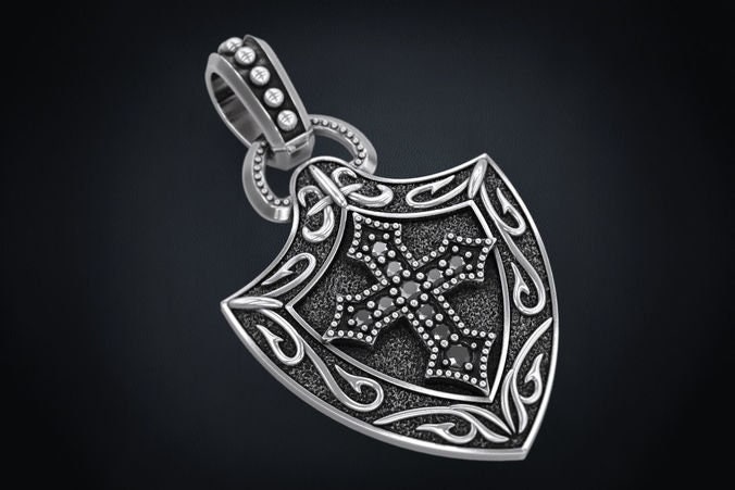 Holy Cross Shield Pendant *moissanite With 10k/14k/18k White, Yellow ...