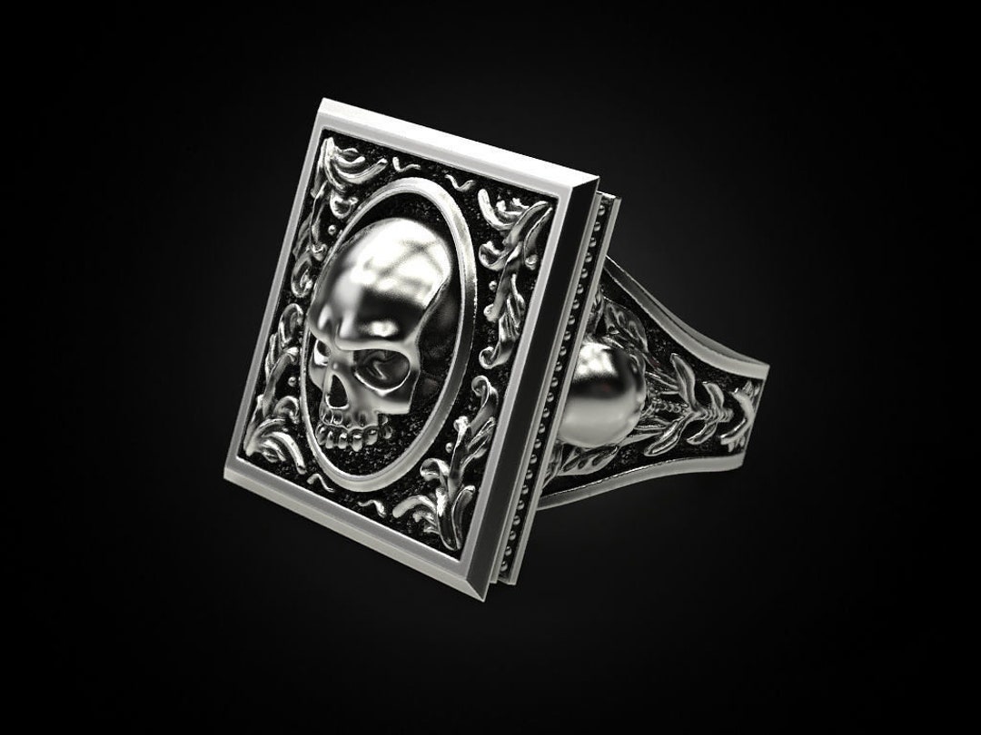 Portrait of A Killer Skull Ring *10k/14k/18k White, Yellow, Rose, Green ...