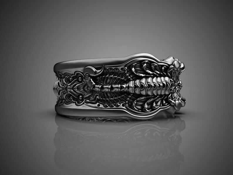 Venomous Scorpion Ring 10k/14k/18k White, Yellow, Rose, Green Gold, Gold Plated & Silver Animal Poison Biker Punk Gothic Men Thumb Gift image 3